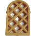 LEGO Pearl Gold Window Pane 1 x 2 x 2.7 Rounded Top with Diamond Lattice (29170 / 30046)