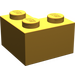 LEGO Pearl Light Gold Brick 2 x 2 Corner (2357)