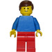 LEGO Person in Blue Top with Brown Short Hair Minifigure