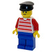 LEGO Person i Rød Striped Skjorte med Sort Hat Minifigur