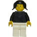 LEGO Person with Black Top and Black Hair with Pigtails Minifigure