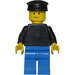 LEGO Person med Svart Topp og Svart Hatt Minifigur