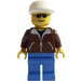 LEGO Person with Brown Jacket, White Cap Minifigure