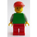 LEGO Person mit Grün oben und Rot Hut Minifigur