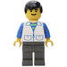 LEGO Person with White Suit with 2 Pockets, Black Hair Minifigure