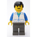 LEGO Person avec blanc Suit avec 2 Pockets, Noir Cheveux Figurine