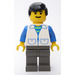 LEGO Person avec Blanc Costume avec 2 Pockets, Noir Cheveux Minifigurine