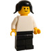 LEGO Person con Blanco Parte superior y Negro Pelo con Pigtails Minifigura