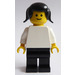 LEGO Person med Hvit Topp og Svart Hår med Pigtails Minifigur