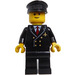 LEGO Lentäjä sisällä Uniform jossa Musta Hattu ja Tappi päällä Rintakehä Minihahmo