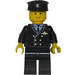 LEGO Pilot s Černá Nohy a Černá Čepice Minifigurka