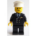 LEGO Pilot med Svart Ben, Vit Hatt Minifigur