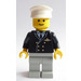 LEGO Pilot med Lys Grå Ben og hvid Hat Minifigur