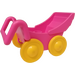 LEGO Pink Duplo Pram with Larger Yellow Wheels (88206 / 92937)