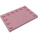 LEGO Roze Tegel 4 x 6 met Studs Aan 3 Edges (6180)