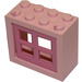 LEGO Rosa Fenster 2 x 4 x 3 mit Medium Dark Pink Panes