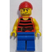 LEGO Pirate with Black and Red Stripes Shirt and Scar on Right Cheek Minifigure