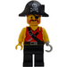 LEGO Pirate met Haak en Bicorne met Wit Skull en Bones minifiguur