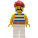 LEGO Pirat med Stor Mustasch och Vit Ben Minifigur