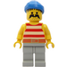 LEGO Pirate mit rot und Weiß Streifen Shirt und Groß Moustache Minifigur