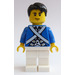 LEGO Pirates Chess Bluecoat Soldier with Cheek Lines and Black Tousled Hair Minifigure