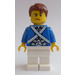 LEGO Pirates Chess Bluecoat Soldier with Sweat Drops and Reddish Brown Hair Minifigure