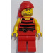 LEGO Pirates Chess Set Pirate mit Schwarz und rot Streifen Shirt und rot Bandana Minifigur