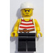 LEGO Piráti Chess Stavebnice Pirát s Červená a Bílá Striped Košile s Bílá Šátek a Angry Look Minifigurka