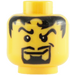 LEGO Plain Head with Black Hair and Goatee, closed Mouth (Safety Stud) (3626 / 50003)
