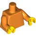 LEGO Plain Minifig Torso with Orange Arms and Yellow Hands (76382)