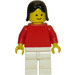 LEGO Vlak Rood Torso, Zwart Female Haar minifiguur