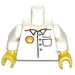 LEGO Plano Torso con Blanco Brazos y Amarillo Manos con Shell V-power Chaqueta Pegatina (973)