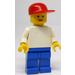 LEGO Plain White Torso, Blue Legs, Red Cap Minifigure