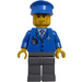 LEGO Vliegtuig Piloot met Blauw Uniform en Kenteken Minifiguur