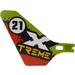 LEGO Plastic Tail (Fin) for Flying Helicopter with &#039;X TREME&#039; and &#039;21&#039; in Circle (69864)