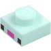 LEGO Plate 1 x 1 with Black Squares and Dark Pink (3024 / 103721)