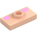 LEGO Plate 1 x 2 with 1 Stud with Baby Peach Cheeks (with Groove and Bottom Stud Holder) (15573)