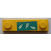 LEGO Levy 1 x 4 jossa Kaksi Nupit jossa 3 Water Droplets Tarra uralla (41740)