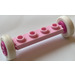 LEGO Plate 1 x 4 with Wheel Holders, Dark Pink Wheel Rims and Smooth White Tyres