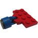 LEGO Plate 2 x 4 with Train Coupling Plate with Short 6mm Blue Magnet
