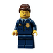 LEGO Police Chief Inspector with Dark Brown Hair with Large Bun Minifigure