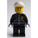 LEGO Policía, Leather Chaqueta con Gold Parche y &#039;Policía&#039; en la parte trasera Minifigura