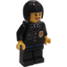 LEGO Policejní důstojník v Černá Uniform s Černá Vlasy Minifigurka