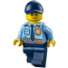 LEGO Politie Officer (Stubble, Dark Blauw Pet) minifiguur