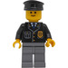 LEGO Polizist mit Abzeichen, Blau Tie und Schwarz Hut Minifigur