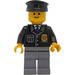 LEGO Polizei Officer mit Badge, Blau Tie und Schwarz Hut Minifigur