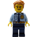 LEGO Politie Officer met Brushed Rug Golvend Haar minifiguur