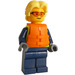 LEGO Police Officer with Orange Life Jacket and Bright Yellow Hair Minifigure