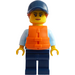 LEGO Police Officer with Orange Life Jacket and Lipstick Minifigure