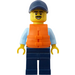 LEGO Agente de policía con Naranja Chaleco salvavidas y bigote Minifigura